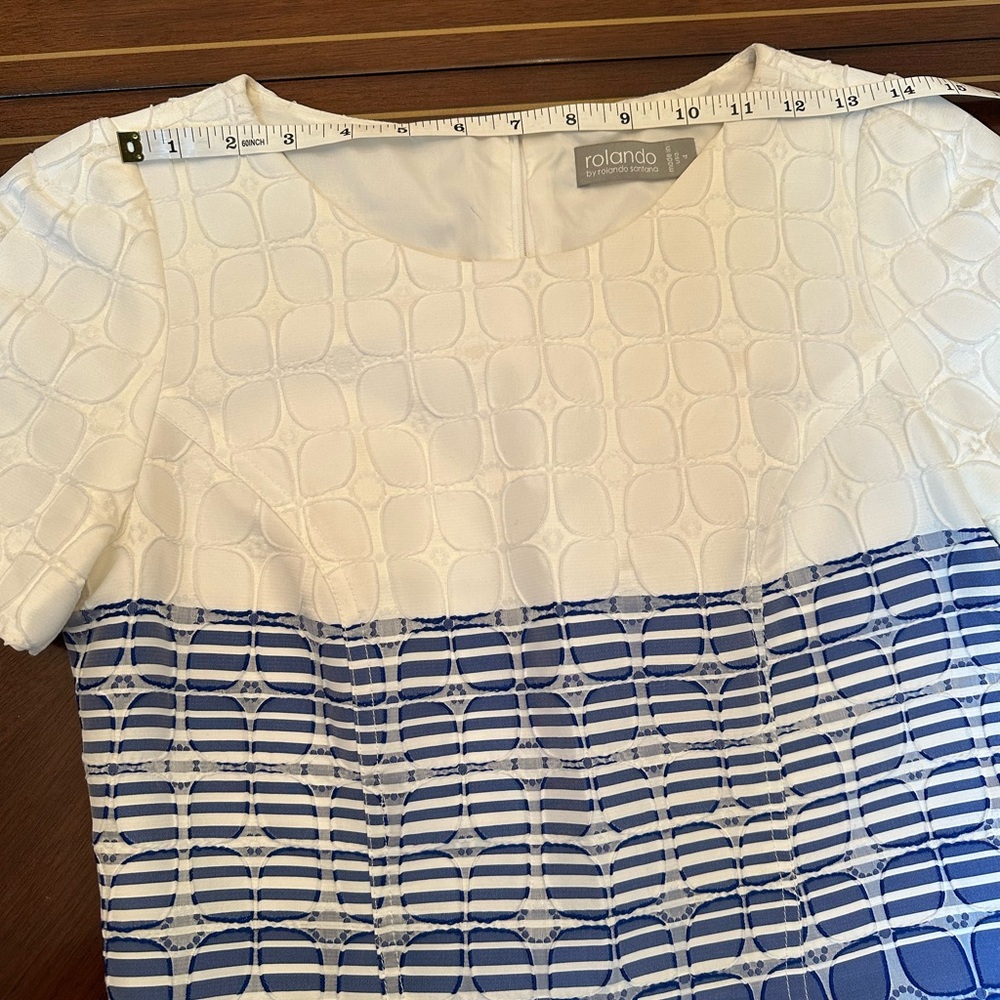 Roland USA Colorblock Textured Dress | Made in USA - Picture 4 of 12